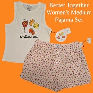 Better Together Tank Top & Boxers Pajama Set Intimates & Sleepwear Medium Nwt